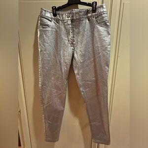 Per Se Silver Metallic Jeans